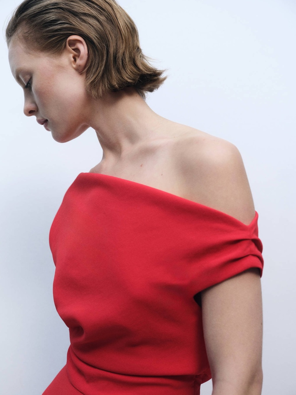 Mango Off-Shoulder Red Jumpsuit Size Large BNWT - Picture 4 of 5